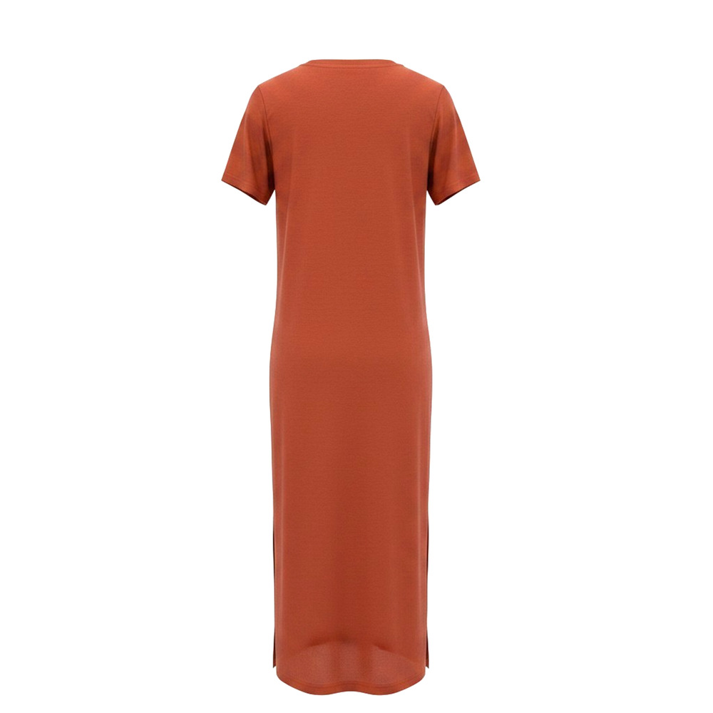 Soya Concept Burnt Orange Clay V Neck Maxi T Shirt Dress SM Scandi Boho Chic - Picture 6 of 10